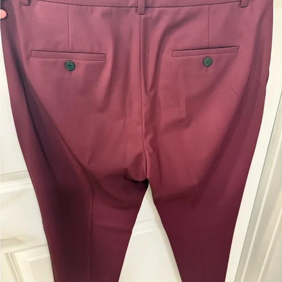 Theory Burgundy Tailored Blazer + Slim Tapered Pants (Excellent Condition) - Picture 7 of 8